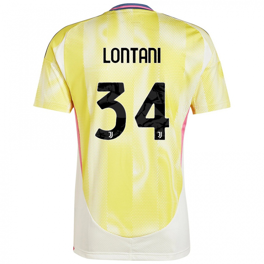 Enfant Maillot Matteo Lontani #34 Jaune Solaire Tenues Extérieur 2024/25 T-Shirt Belgique