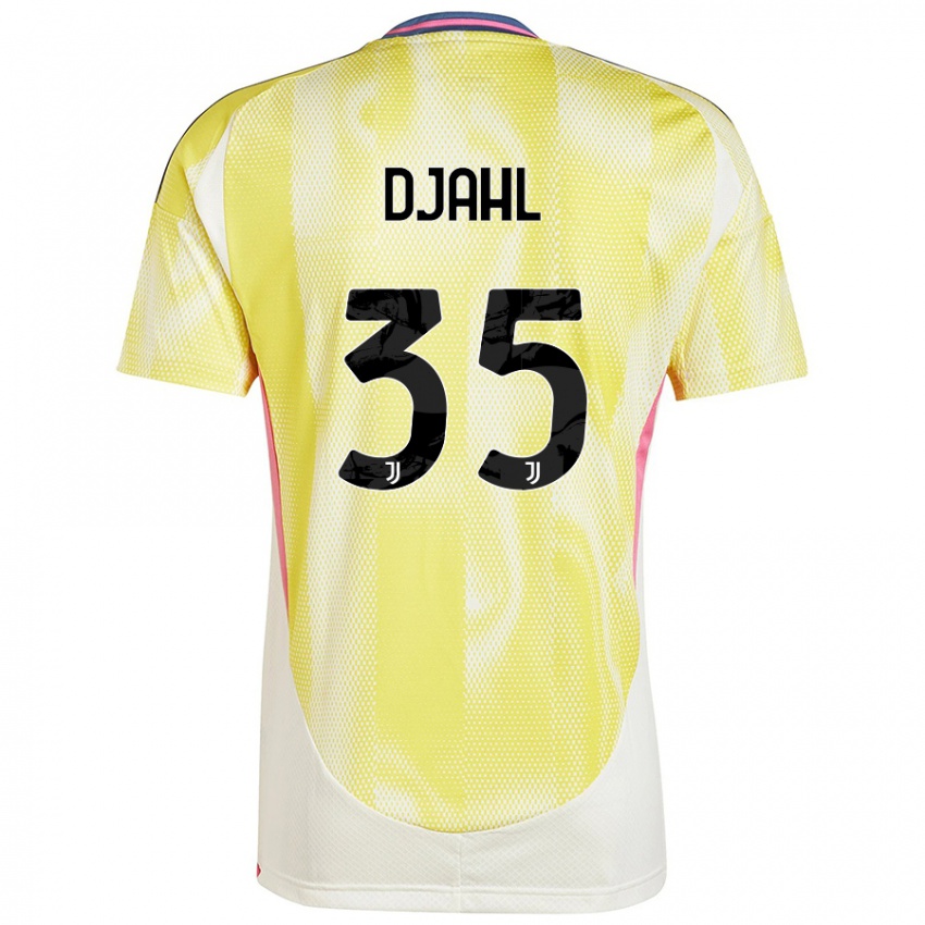 Enfant Maillot Rayan Djahl #35 Jaune Solaire Tenues Extérieur 2024/25 T-Shirt Belgique