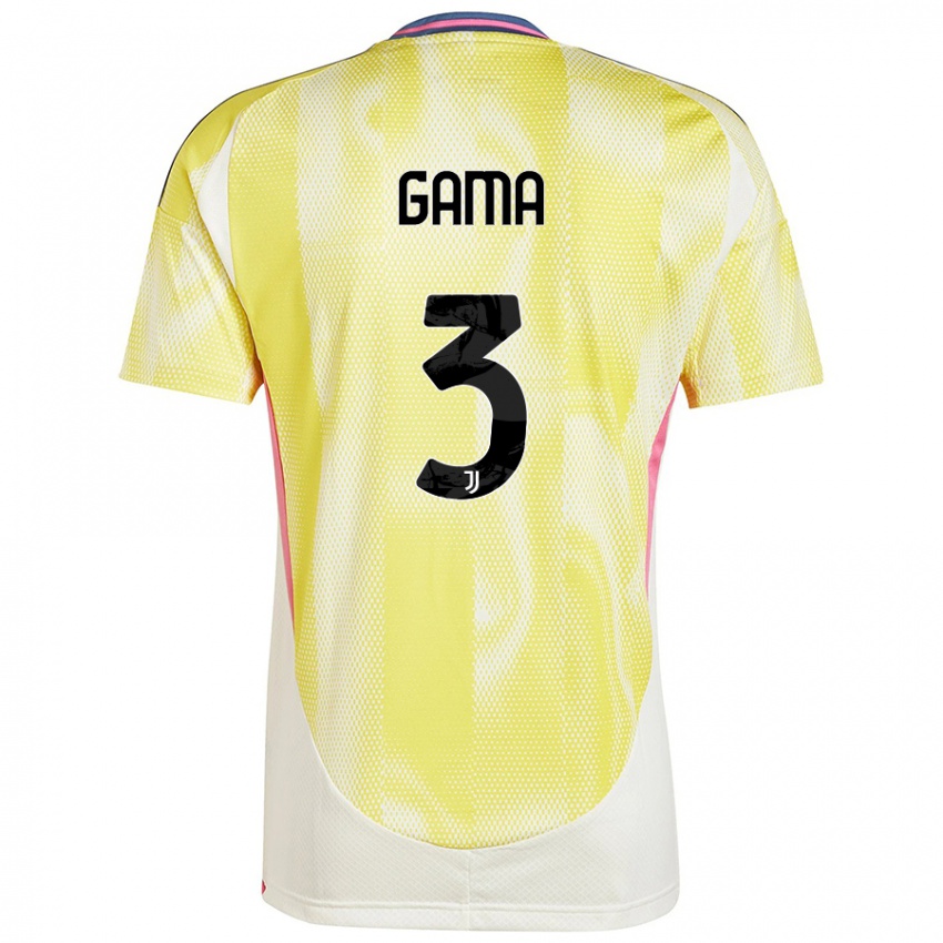 Enfant Maillot Sara Gama #3 Jaune Solaire Tenues Extérieur 2024/25 T-Shirt Belgique