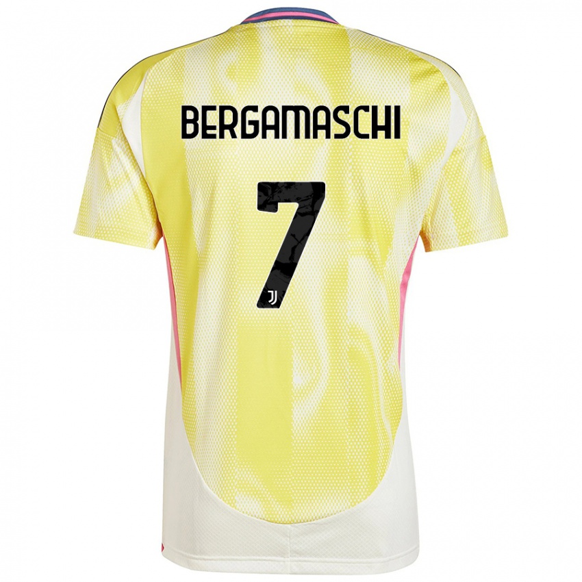 Enfant Maillot Valentina Bergamaschi #7 Jaune Solaire Tenues Extérieur 2024/25 T-Shirt Belgique