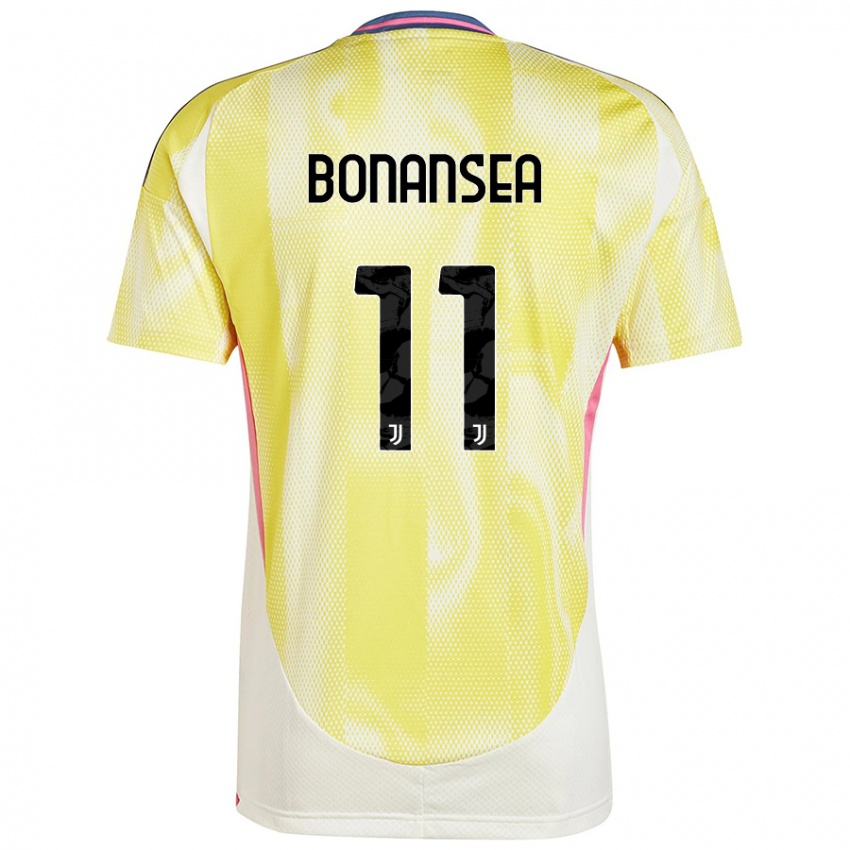 Enfant Maillot Barbara Bonansea #11 Jaune Solaire Tenues Extérieur 2024/25 T-Shirt Belgique