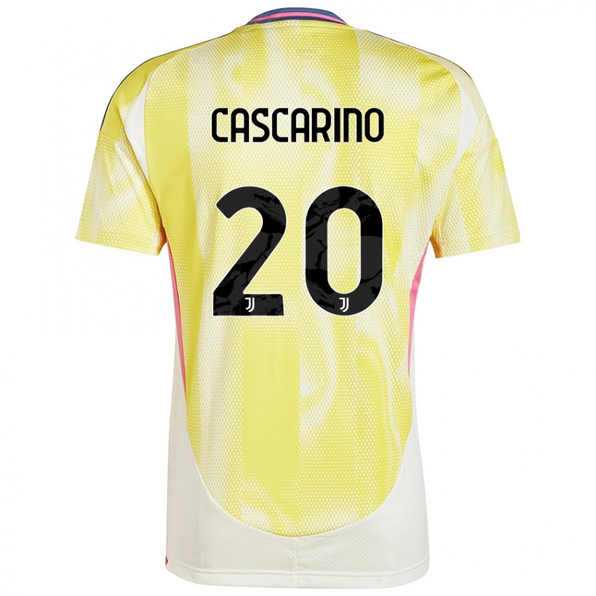 Enfant Maillot Estelle Cascarino #20 Jaune Solaire Tenues Extérieur 2024/25 T-Shirt Belgique