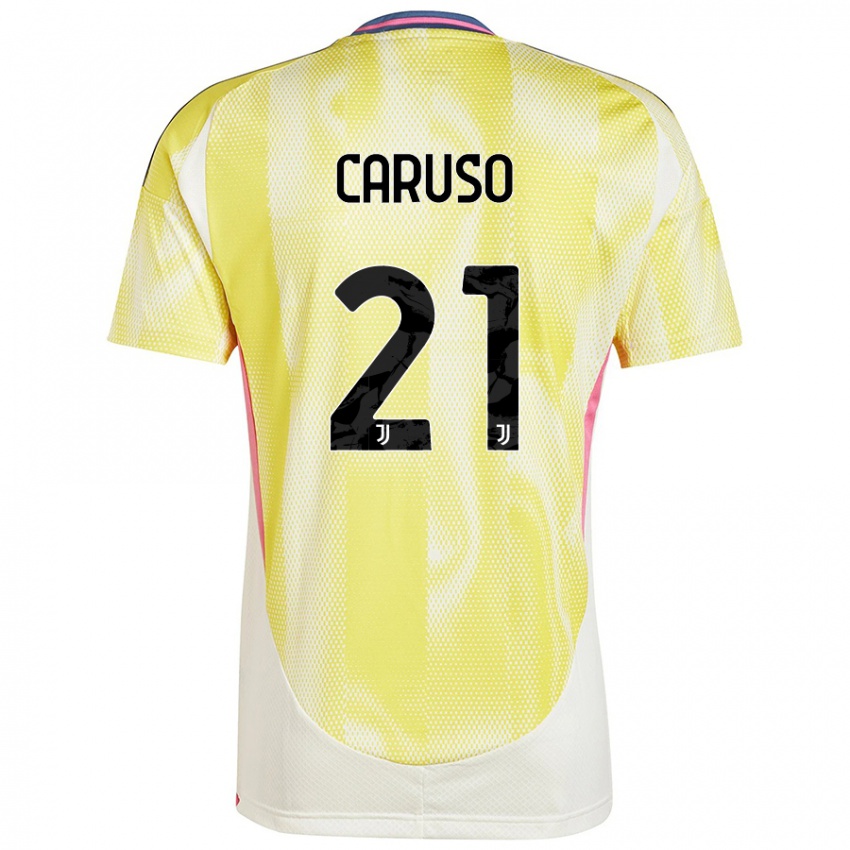 Enfant Maillot Arianna Caruso #21 Jaune Solaire Tenues Extérieur 2024/25 T-Shirt Belgique