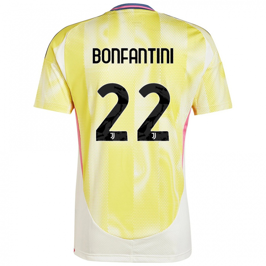 Enfant Maillot Agnese Bonfantini #22 Jaune Solaire Tenues Extérieur 2024/25 T-Shirt Belgique