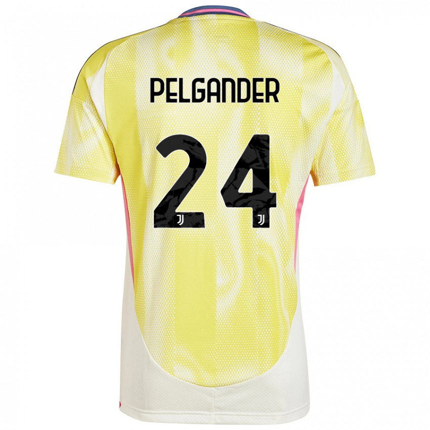 Enfant Maillot Elsa Pelgander #24 Jaune Solaire Tenues Extérieur 2024/25 T-Shirt Belgique