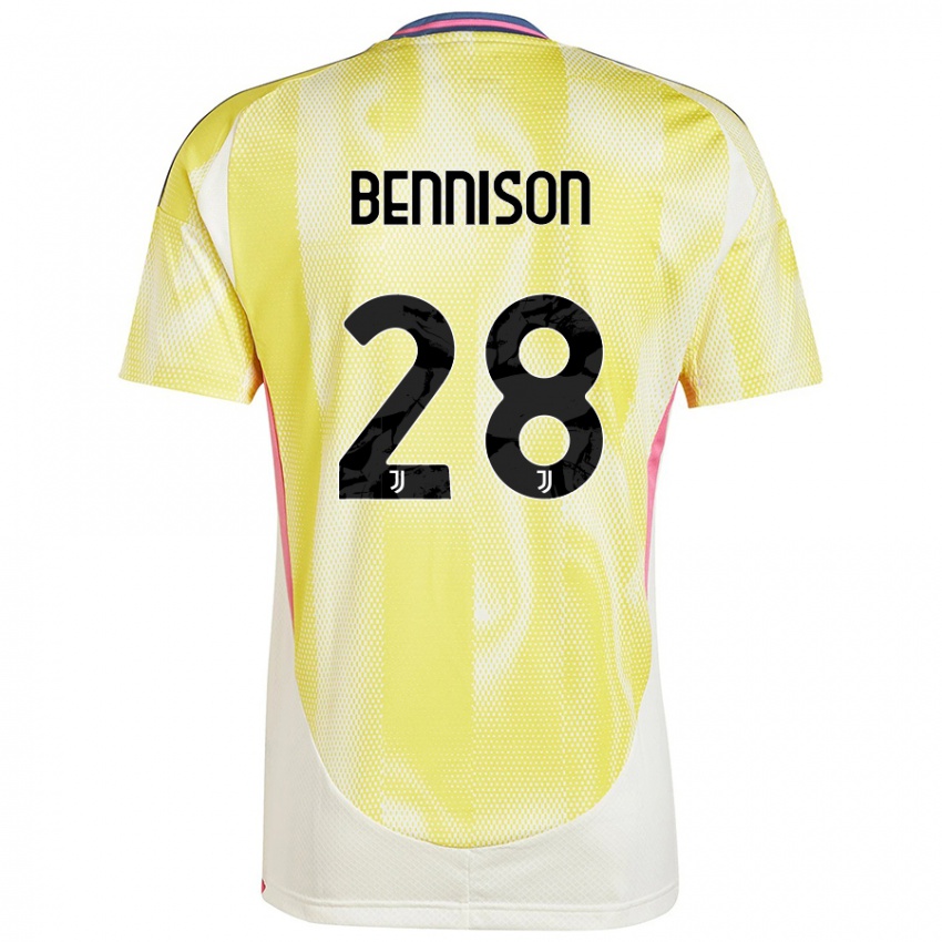 Enfant Maillot Hanna Bennison #28 Jaune Solaire Tenues Extérieur 2024/25 T-Shirt Belgique