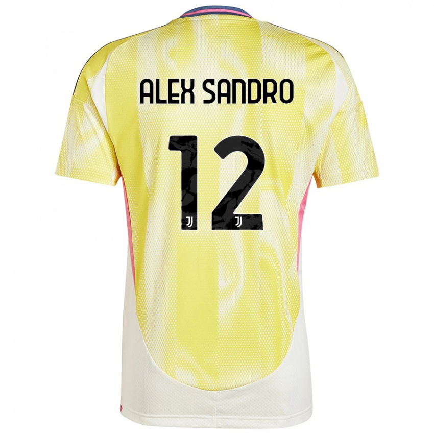 Enfant Maillot Alex Sandro #12 Jaune Solaire Tenues Extérieur 2024/25 T-Shirt Belgique