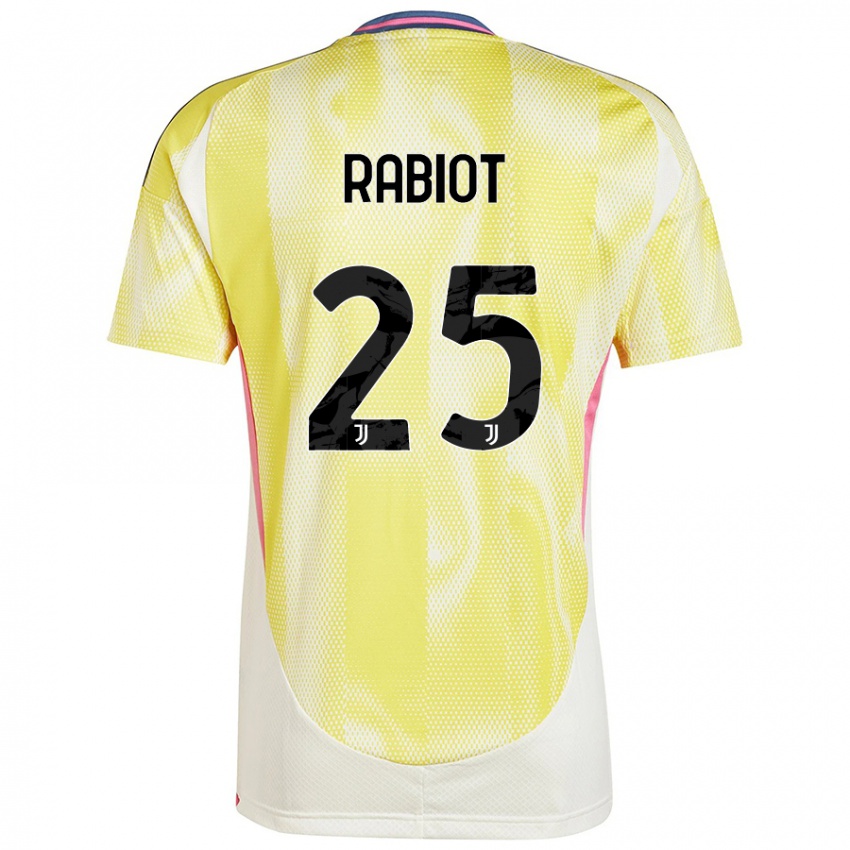 Enfant Maillot Adrien Rabiot #25 Jaune Solaire Tenues Extérieur 2024/25 T-Shirt Belgique