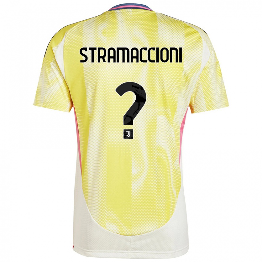 Enfant Maillot Diego Stramaccioni #0 Jaune Solaire Tenues Extérieur 2024/25 T-Shirt Belgique