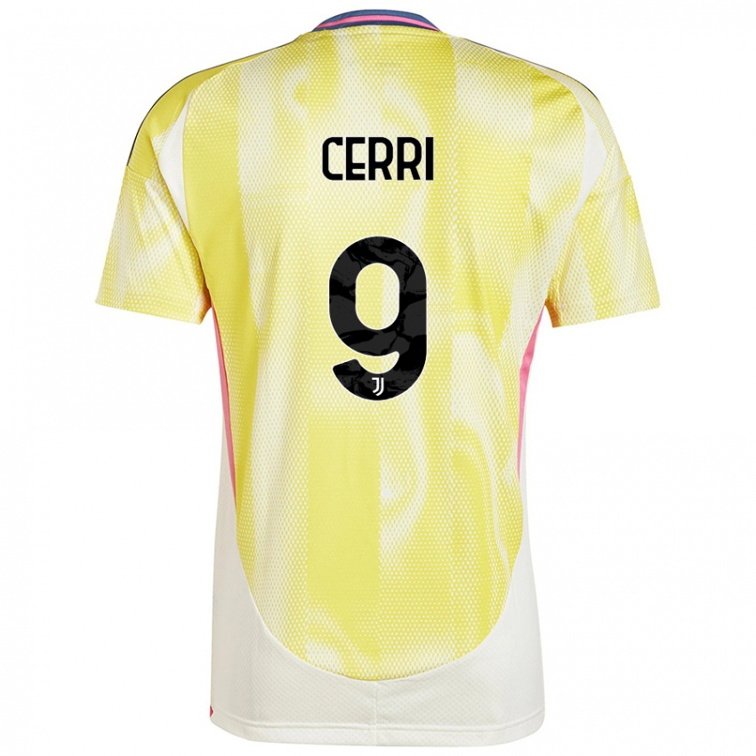 Enfant Maillot Leonardo Cerri #9 Jaune Solaire Tenues Extérieur 2024/25 T-Shirt Belgique