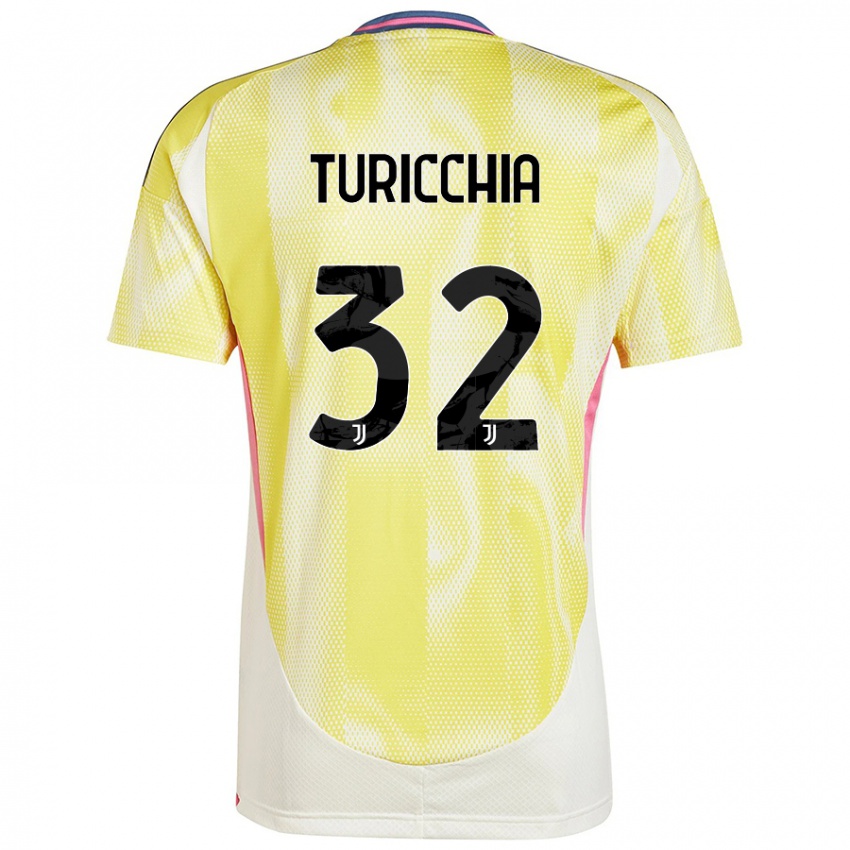 Enfant Maillot Riccardo Turicchia #32 Jaune Solaire Tenues Extérieur 2024/25 T-Shirt Belgique