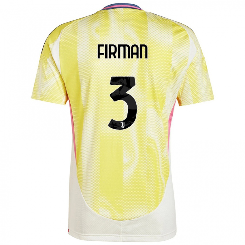 Enfant Maillot Andriy Firman #3 Jaune Solaire Tenues Extérieur 2024/25 T-Shirt Belgique