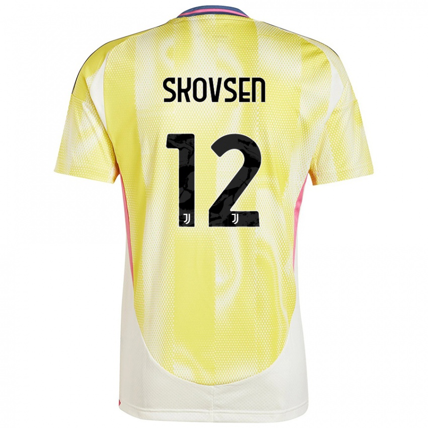 Enfant Maillot Matilde Lundorf Skovsen #12 Jaune Solaire Tenues Extérieur 2024/25 T-Shirt Belgique