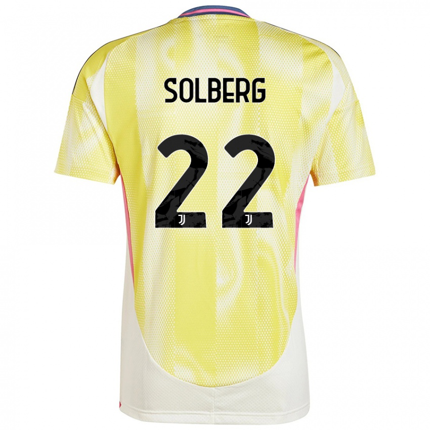 Enfant Maillot Elias Solberg #22 Jaune Solaire Tenues Extérieur 2024/25 T-Shirt Belgique