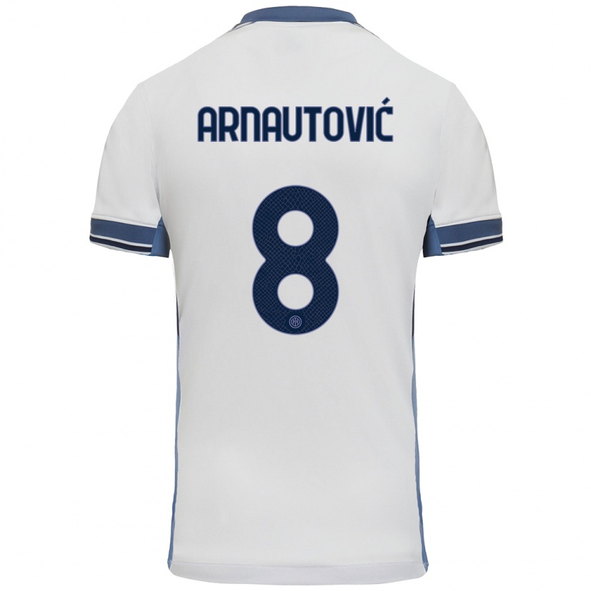 Enfant Maillot Marko Arnautovic #8 Blanc Gris Tenues Extérieur 2024/25 T-Shirt Belgique