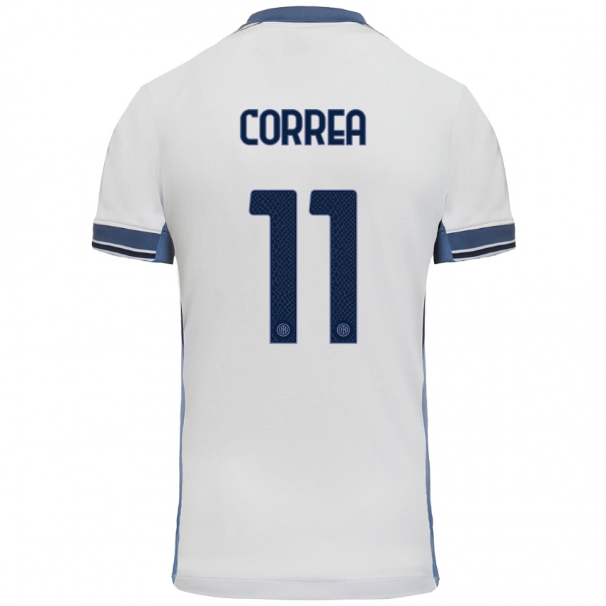 Kinderen Joaquin Correa #11 Wit Grijs Uitshirt Uittenue 2024/25 T-Shirt België