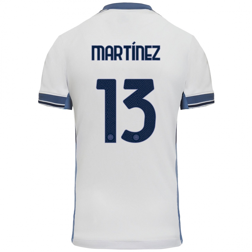 Enfant Maillot Josep Martínez #13 Blanc Gris Tenues Extérieur 2024/25 T-Shirt Belgique