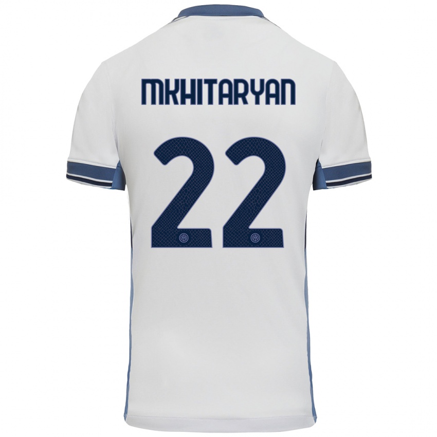 Kinderen Henrikh Mkhitaryan #22 Wit Grijs Uitshirt Uittenue 2024/25 T-Shirt België