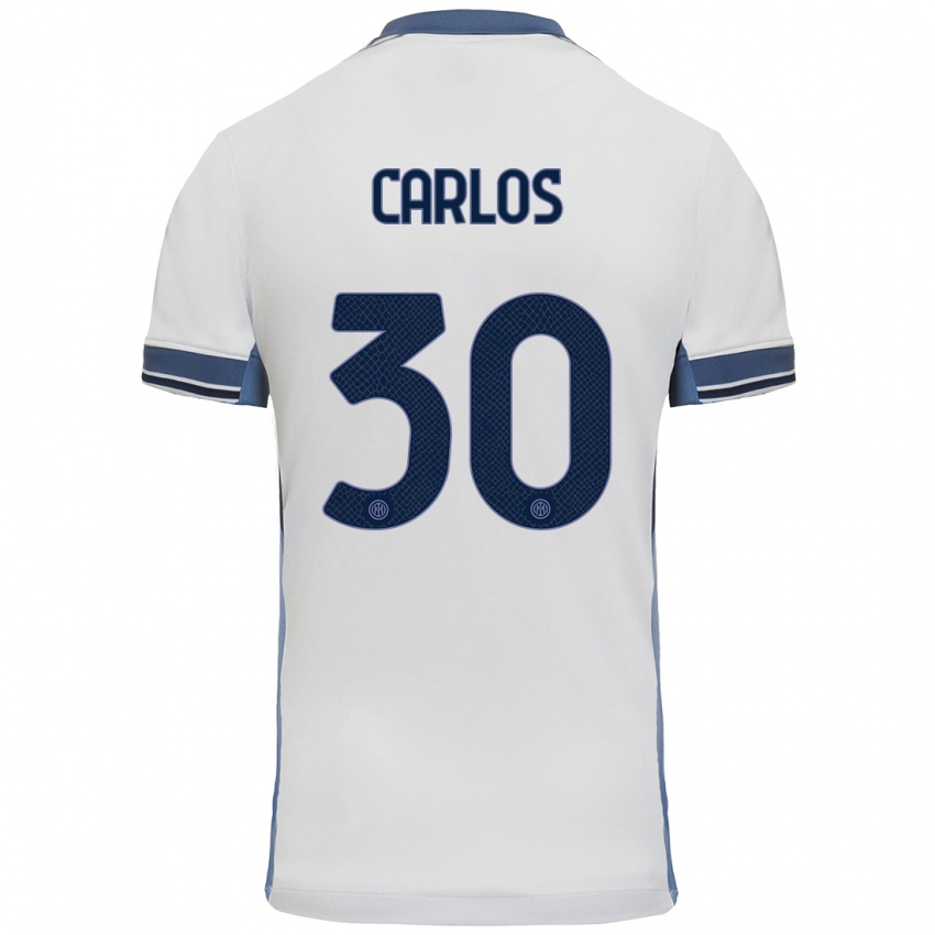 Kinderen Carlos Augusto #30 Wit Grijs Uitshirt Uittenue 2024/25 T-Shirt België