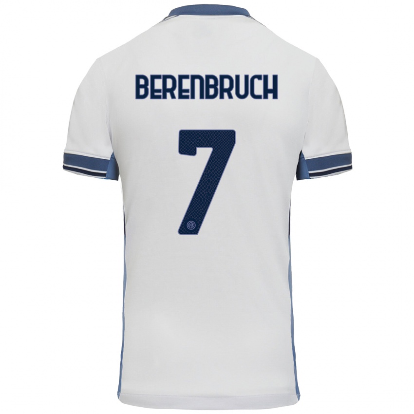 Enfant Maillot Thomas Berenbruch #7 Blanc Gris Tenues Extérieur 2024/25 T-Shirt Belgique