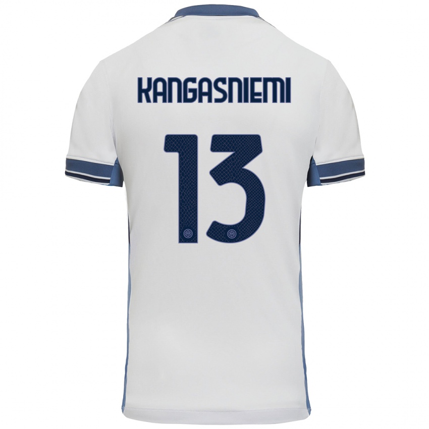 Enfant Maillot Ilari Kangasniemi #13 Blanc Gris Tenues Extérieur 2024/25 T-Shirt Belgique