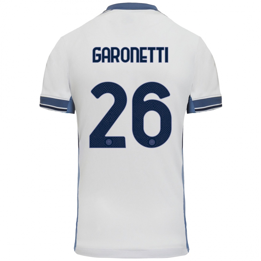 Enfant Maillot Gabriele Garonetti #26 Blanc Gris Tenues Extérieur 2024/25 T-Shirt Belgique