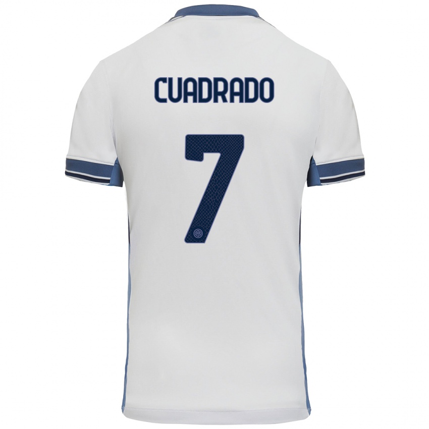 Enfant Maillot Juan Cuadrado #7 Blanc Gris Tenues Extérieur 2024/25 T-Shirt Belgique