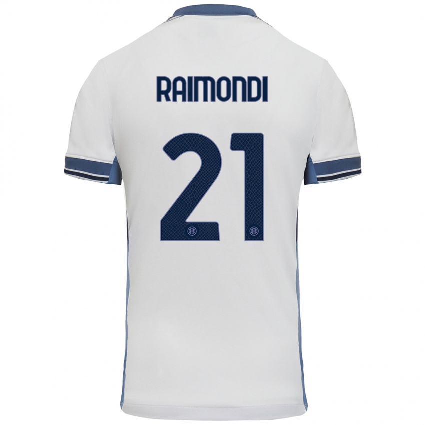 Kinderen Paolo Raimondi #21 Wit Grijs Uitshirt Uittenue 2024/25 T-Shirt België