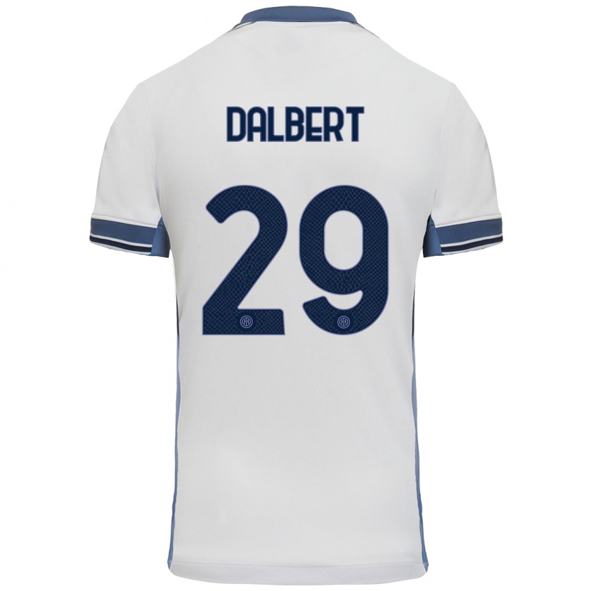 Enfant Maillot Dalbert #29 Blanc Gris Tenues Extérieur 2024/25 T-Shirt Belgique