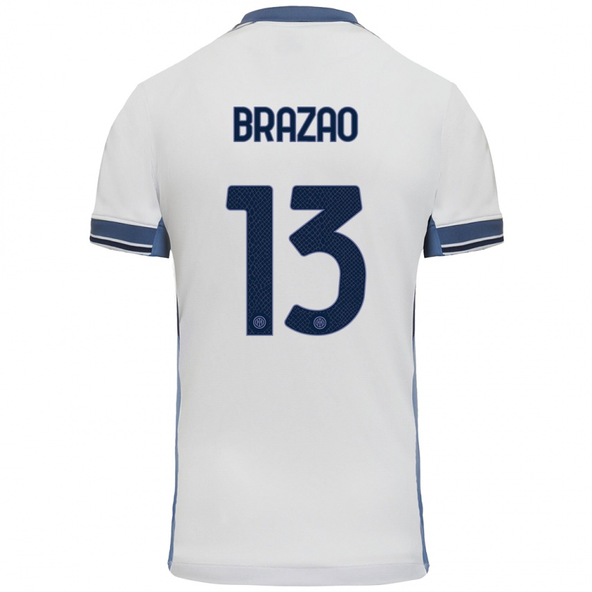 Kinderen Gabriel Brazao #13 Wit Grijs Uitshirt Uittenue 2024/25 T-Shirt België