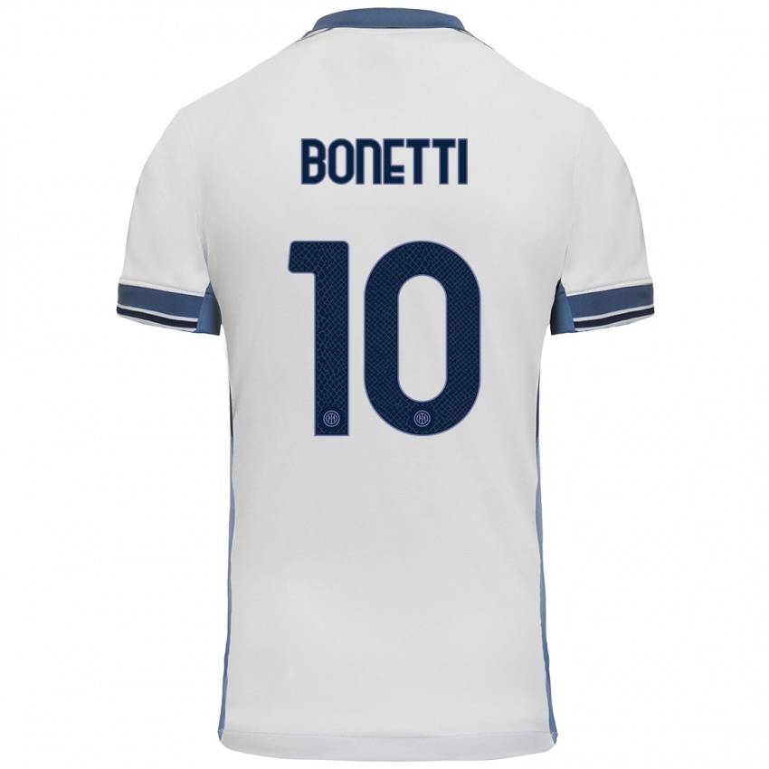 Enfant Maillot Tatiana Bonetti #10 Blanc Gris Tenues Extérieur 2024/25 T-Shirt Belgique