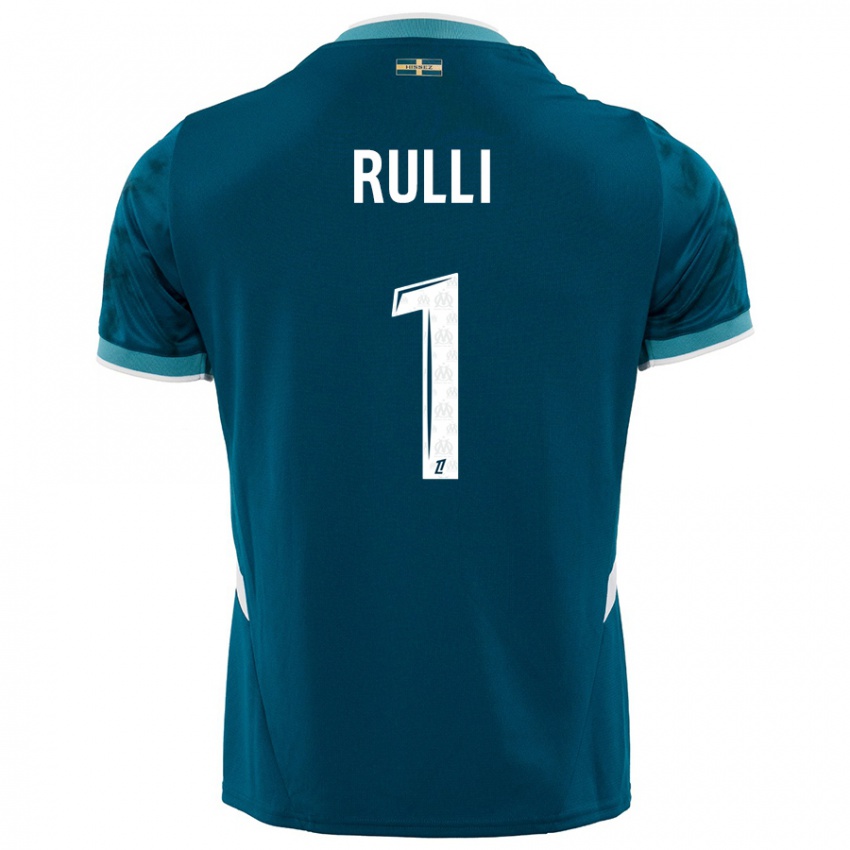 Enfant Maillot Gerónimo Rulli #1 Turquoise Bleu Tenues Extérieur 2024/25 T-Shirt Belgique