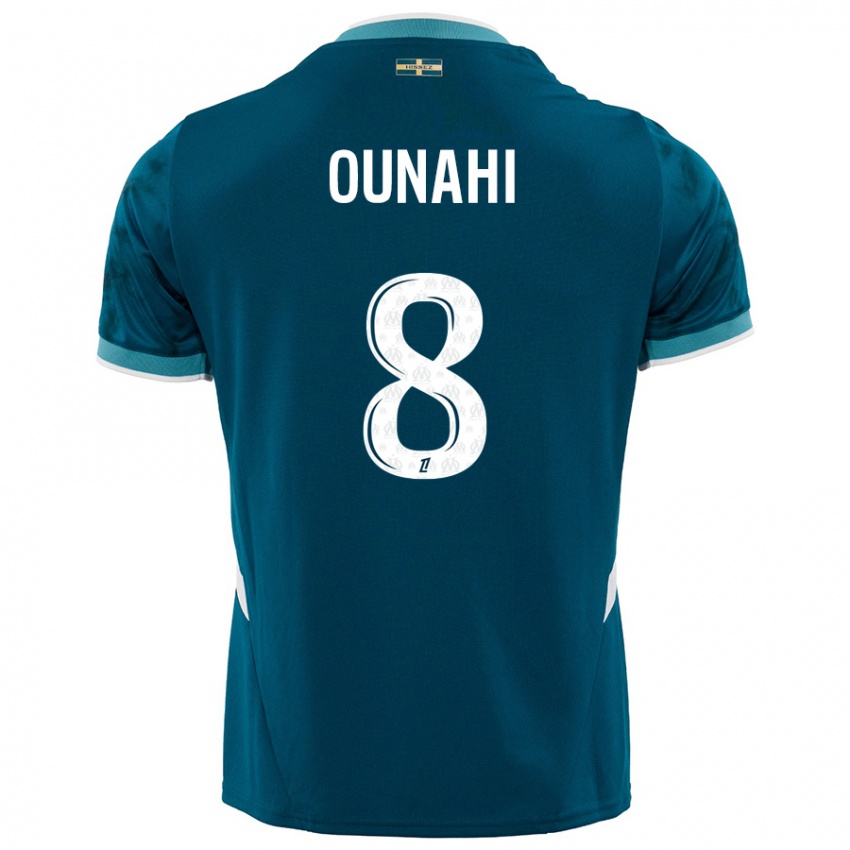 Enfant Maillot Azzedine Ounahi #8 Turquoise Bleu Tenues Extérieur 2024/25 T-Shirt Belgique