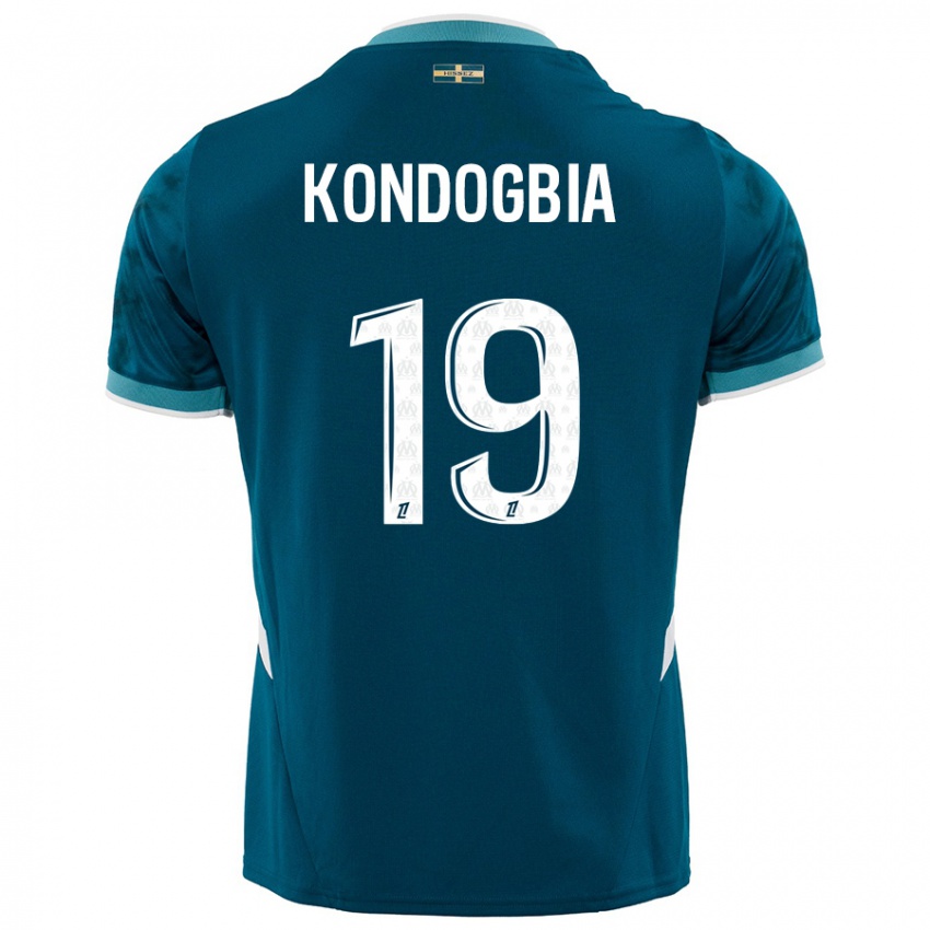 Enfant Maillot Geoffrey Kondogbia #19 Turquoise Bleu Tenues Extérieur 2024/25 T-Shirt Belgique