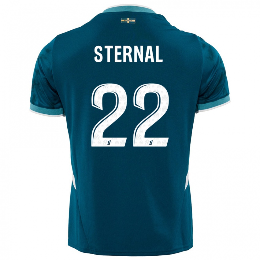 Enfant Maillot Enzo Sternal #22 Turquoise Bleu Tenues Extérieur 2024/25 T-Shirt Belgique