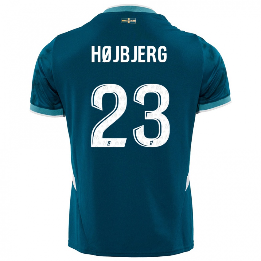 Enfant Maillot Pierre Emile Hojbjerg #23 Turquoise Bleu Tenues Extérieur 2024/25 T-Shirt Belgique