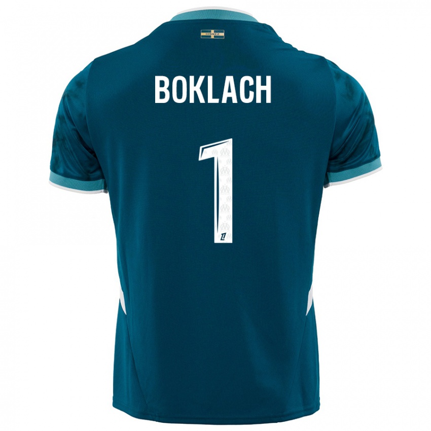 Enfant Maillot Kateryna Boklach #1 Turquoise Bleu Tenues Extérieur 2024/25 T-Shirt Belgique