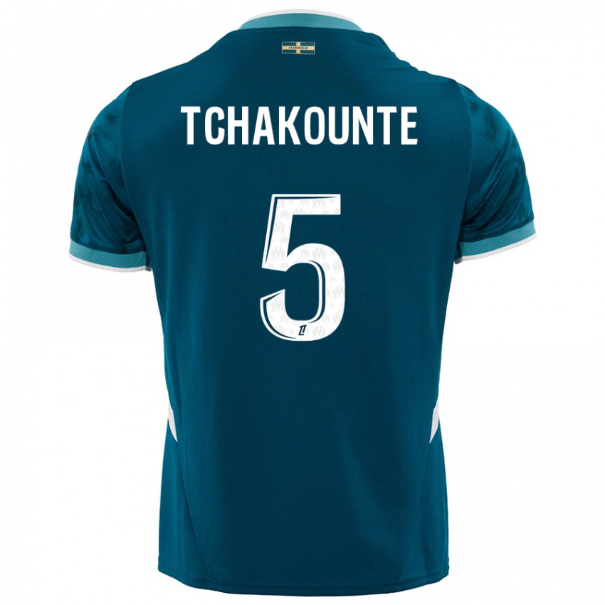 Enfant Maillot Annaëlle Tchakounté #5 Turquoise Bleu Tenues Extérieur 2024/25 T-Shirt Belgique