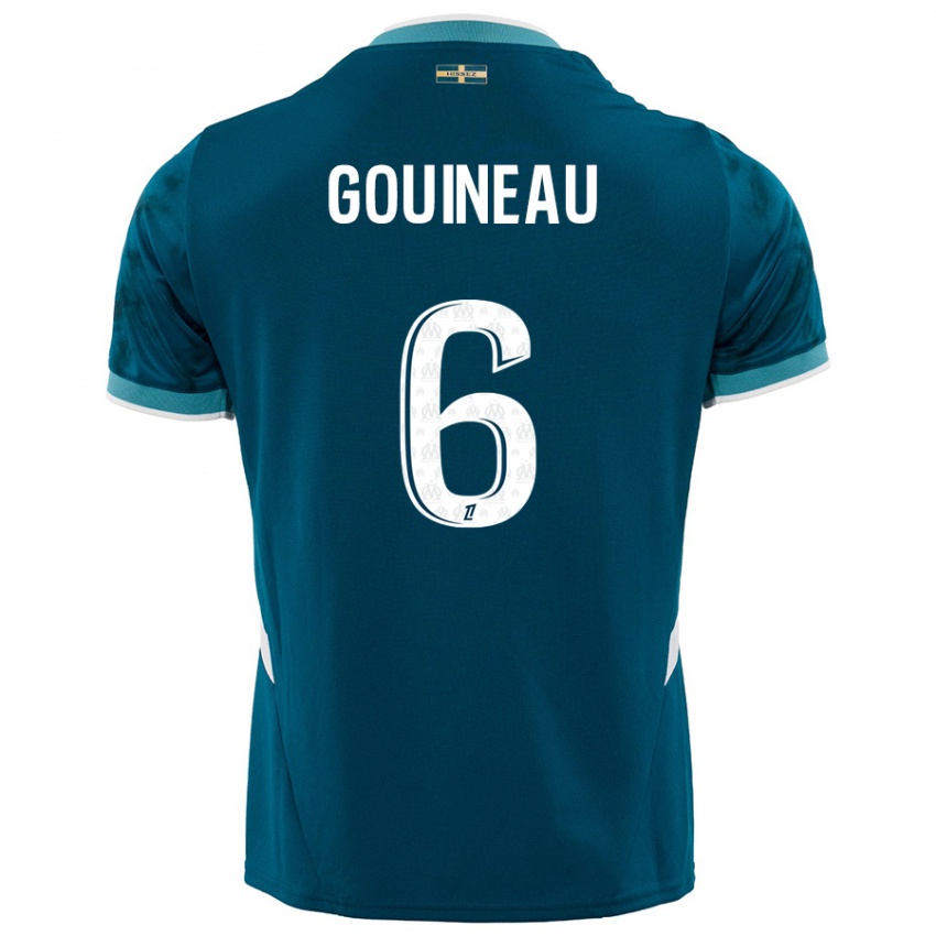 Enfant Maillot Coline Gouineau #6 Turquoise Bleu Tenues Extérieur 2024/25 T-Shirt Belgique