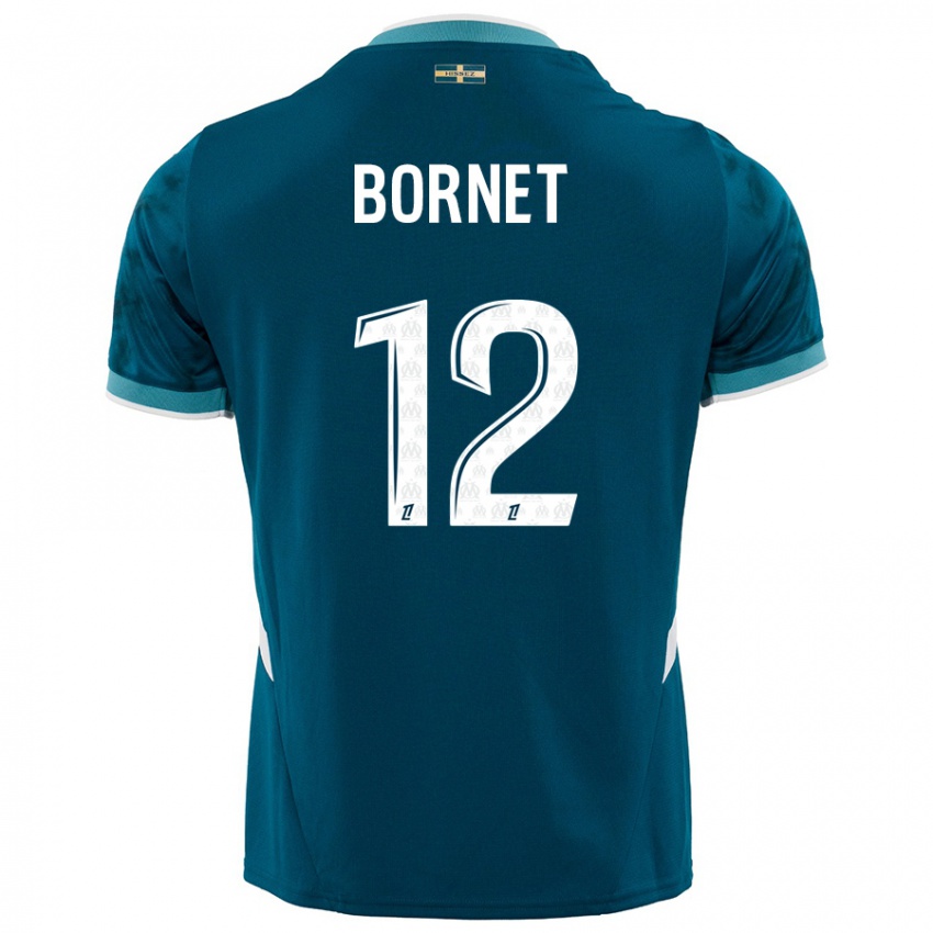 Enfant Maillot Camille Bornet #12 Turquoise Bleu Tenues Extérieur 2024/25 T-Shirt Belgique