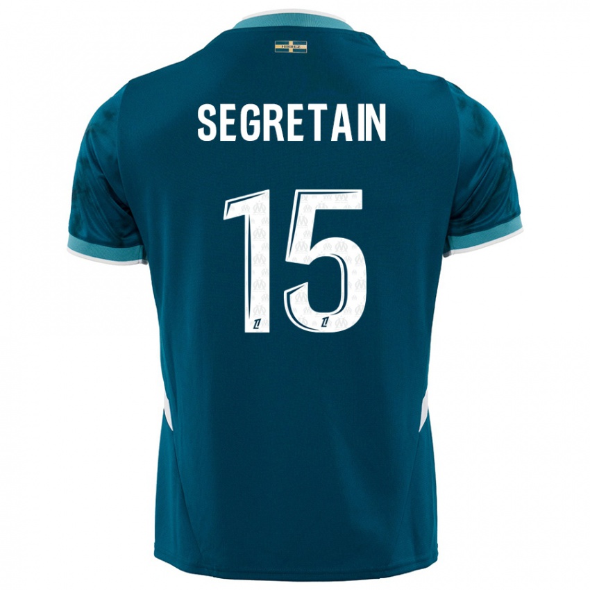 Enfant Maillot Julie Ségrétain #15 Turquoise Bleu Tenues Extérieur 2024/25 T-Shirt Belgique