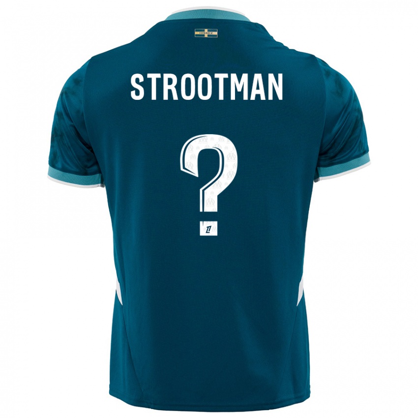 Enfant Maillot Kevin Strootman #0 Turquoise Bleu Tenues Extérieur 2024/25 T-Shirt Belgique