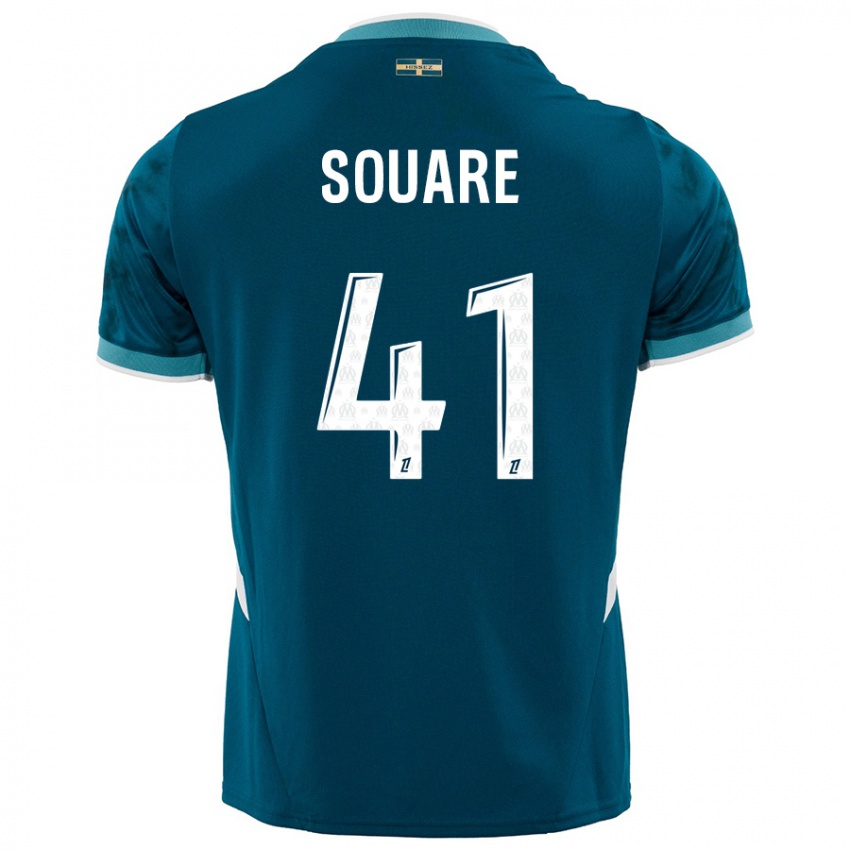 Enfant Maillot Cheick Souare #41 Turquoise Bleu Tenues Extérieur 2024/25 T-Shirt Belgique