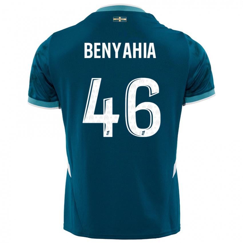 Enfant Maillot Aylan Benyahia-Tani #46 Turquoise Bleu Tenues Extérieur 2024/25 T-Shirt Belgique