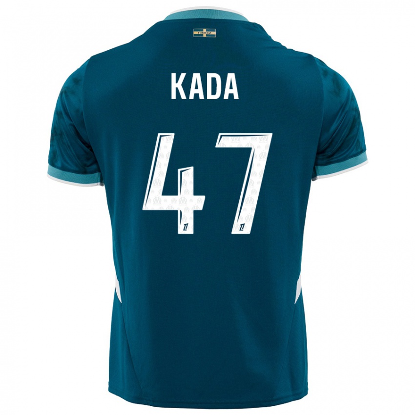 Enfant Maillot Joakim Kada #47 Turquoise Bleu Tenues Extérieur 2024/25 T-Shirt Belgique