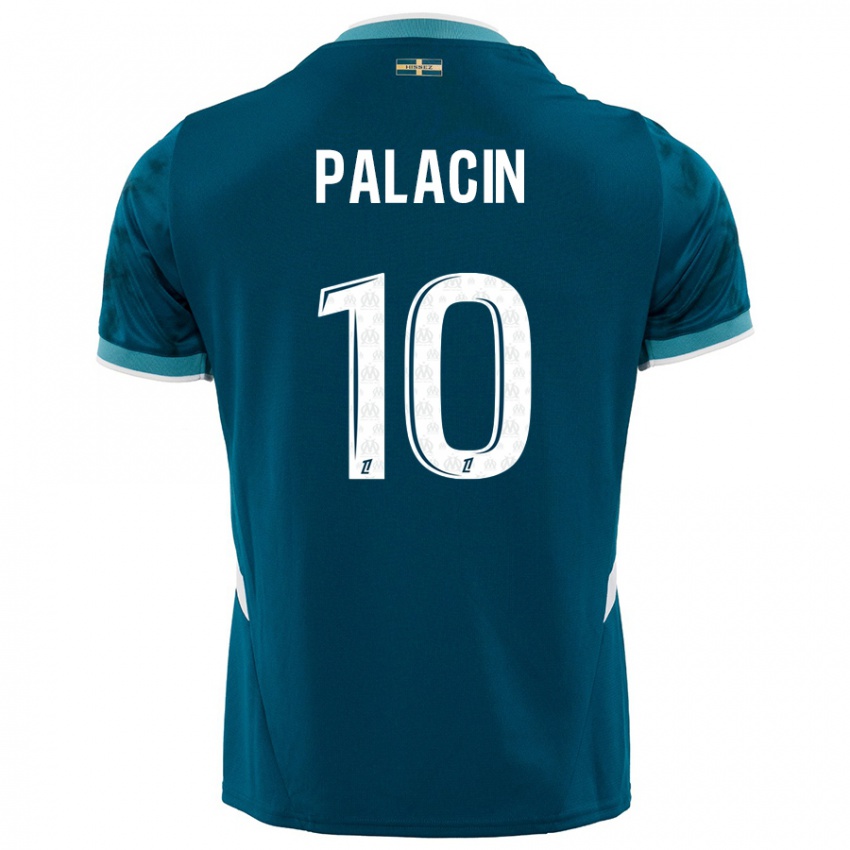 Enfant Maillot Sara Palacin #10 Turquoise Bleu Tenues Extérieur 2024/25 T-Shirt Belgique