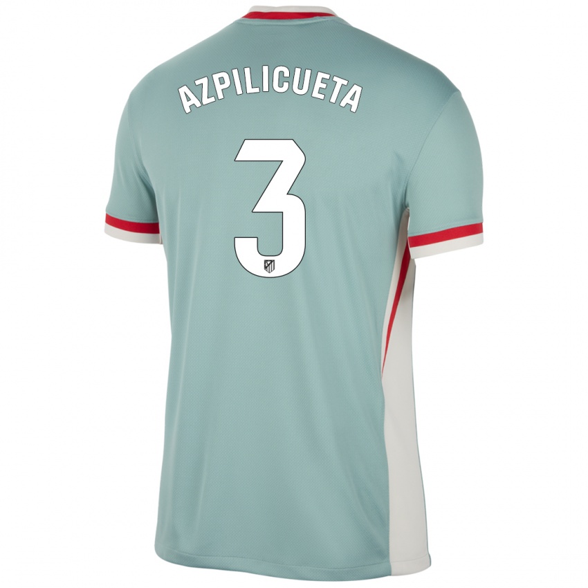 Kinder César Azpilicueta #3 Hellbeige Blau Auswärtstrikot Trikot 2024/25 T-Shirt Belgien