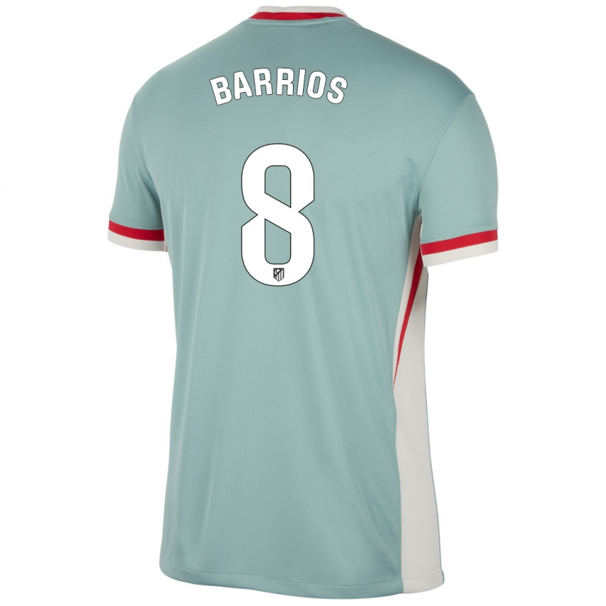 Kinder Pablo Barrios #8 Hellbeige Blau Auswärtstrikot Trikot 2024/25 T-Shirt Belgien