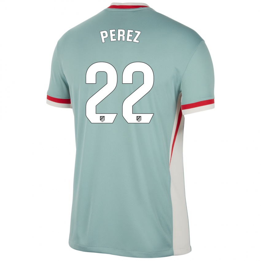 Kinder Pablo Pérez #22 Hellbeige Blau Auswärtstrikot Trikot 2024/25 T-Shirt Belgien