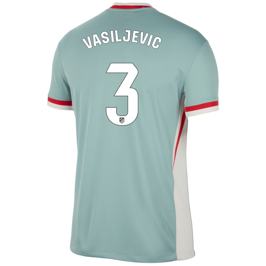 Kinder Ivan Vasiljevic #3 Hellbeige Blau Auswärtstrikot Trikot 2024/25 T-Shirt Belgien